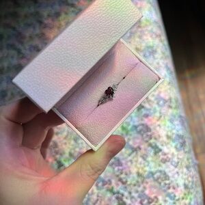 Stunning Silver Ring with Red Gemstone